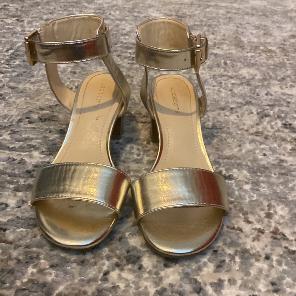 Liz Claiborne Gold Metallic heeled sandal, Size 5 - Women’s - Picture 5 of 13
